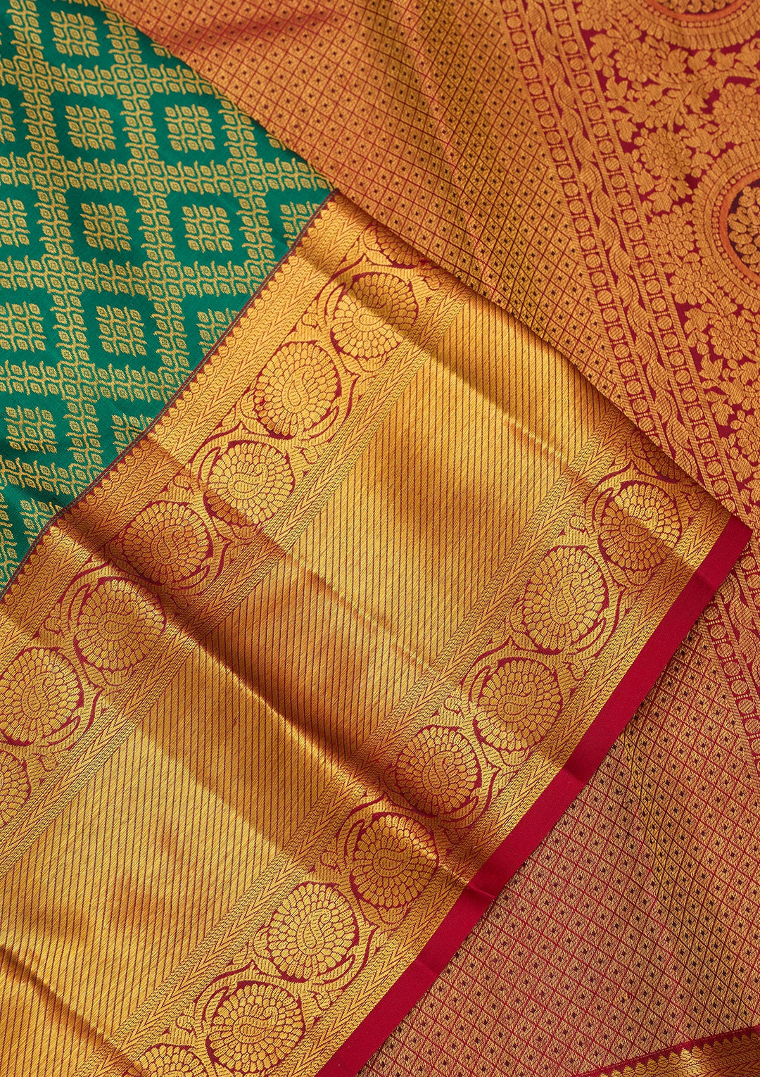Rama Green Dharmavaram Pure Silk Saree