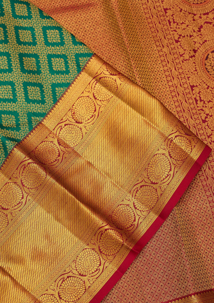 Rama Green Dharmavaram Pure Silk Saree