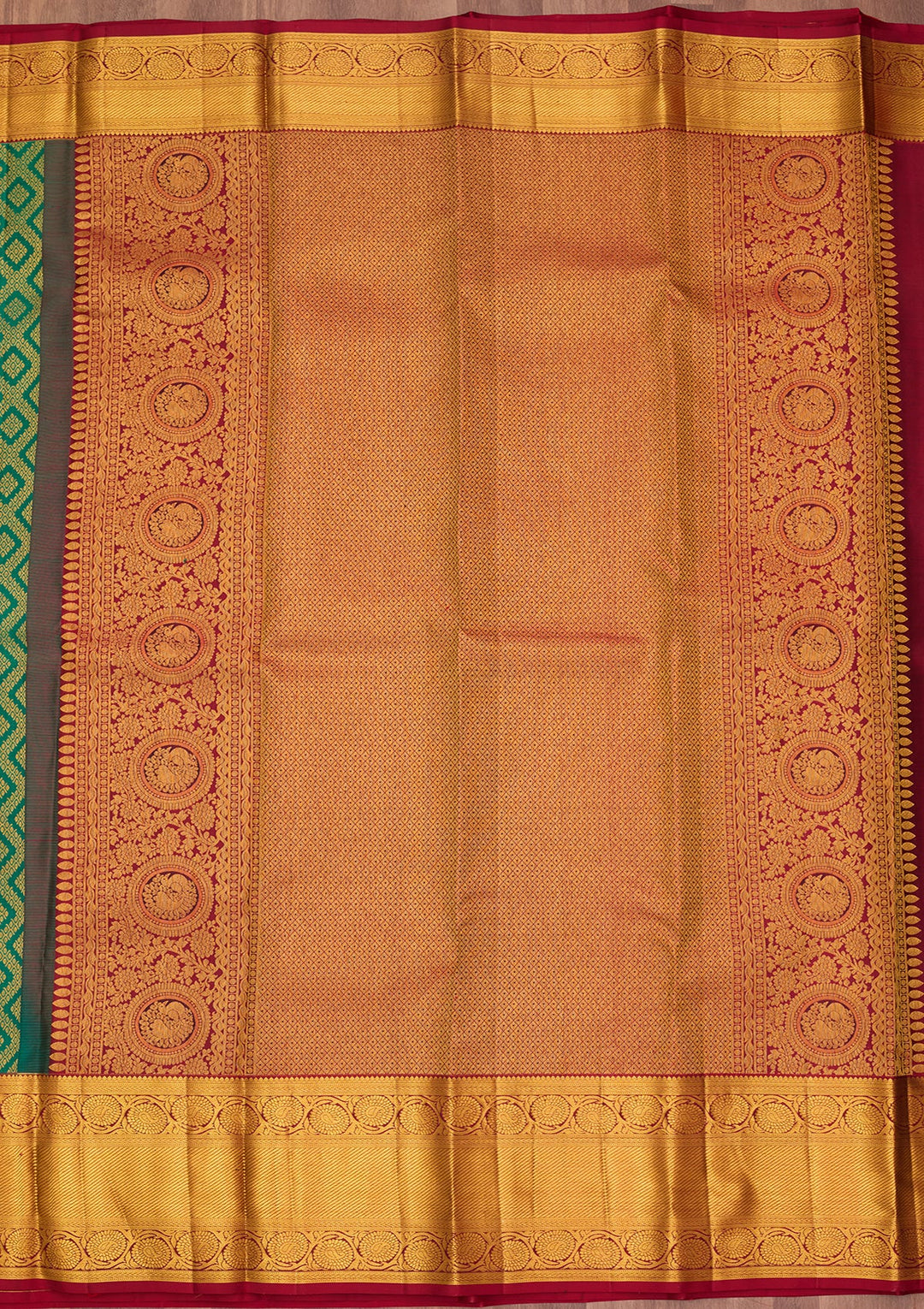 Rama Green Dharmavaram Pure Silk Saree