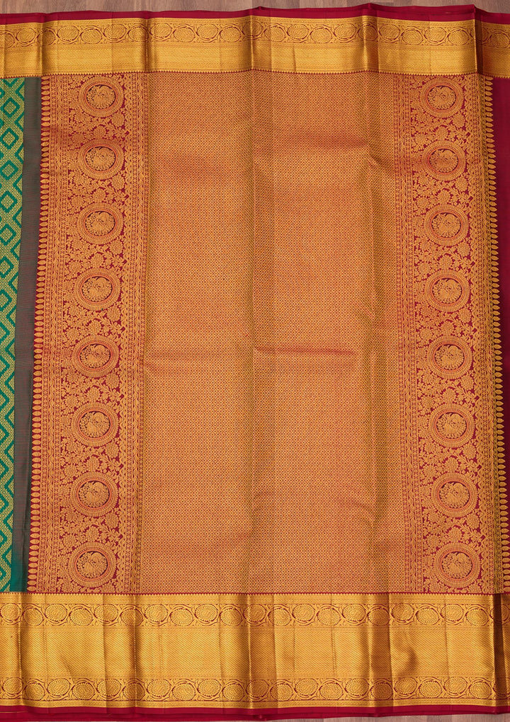 Rama Green Dharmavaram Pure Silk Saree