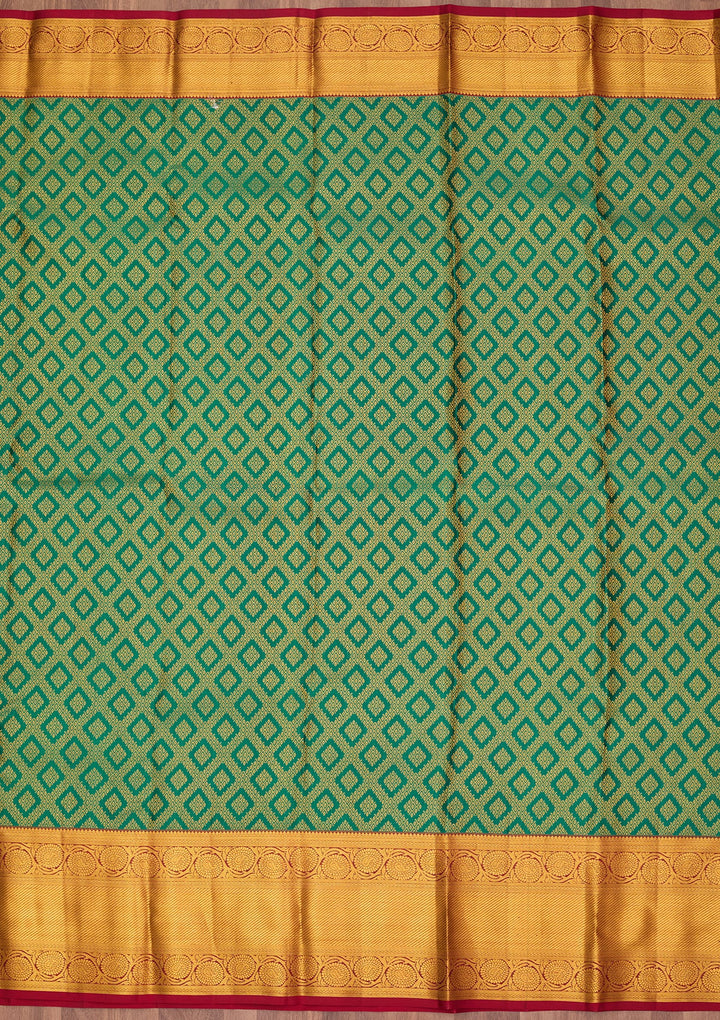 Rama Green Dharmavaram Pure Silk Saree