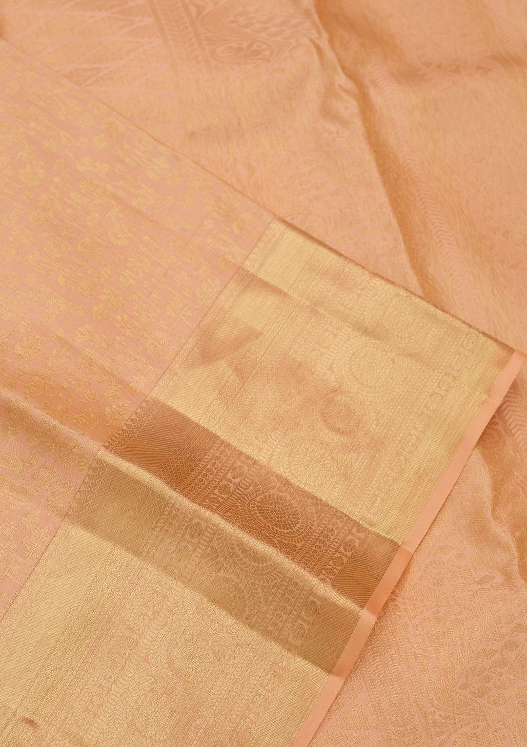 Peach Dharmavaram Pure Silk Saree