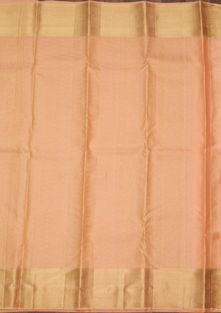 Peach Dharmavaram Pure Silk Saree