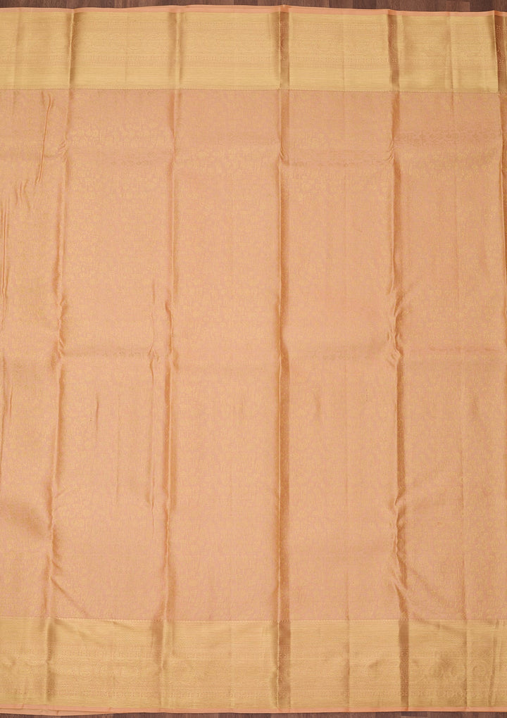 Peach Dharmavaram Pure Silk Saree