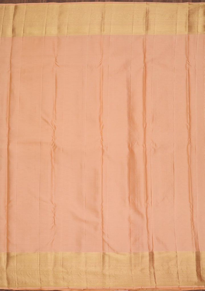 Peach Dharmavaram Pure Silk Saree