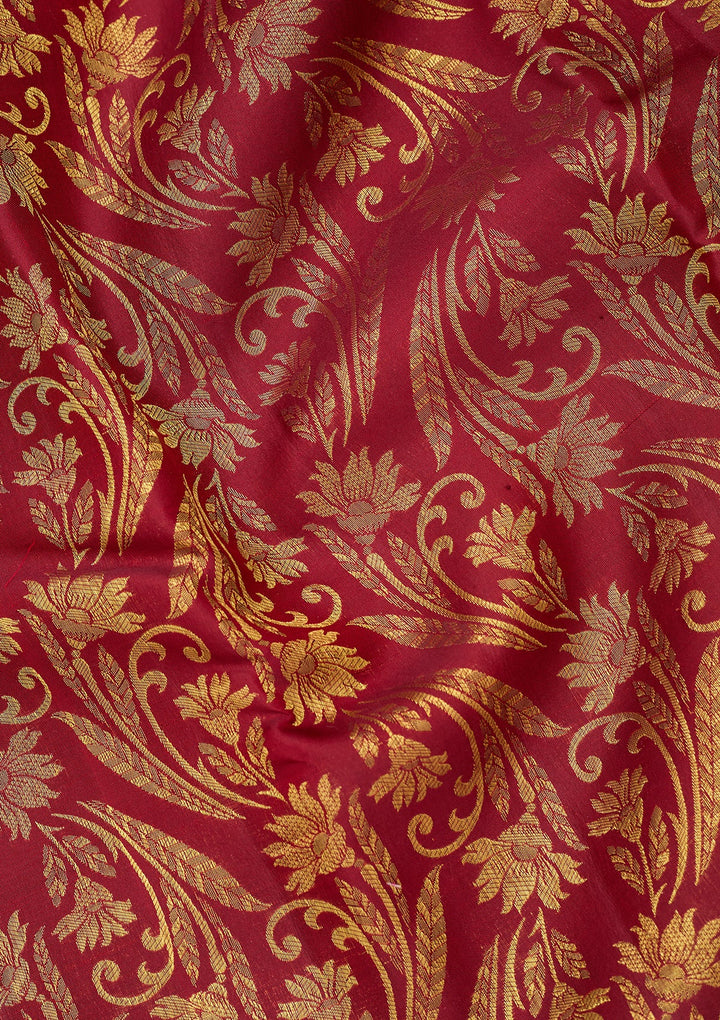 Maroon Dharmavaram Pure Silk Saree