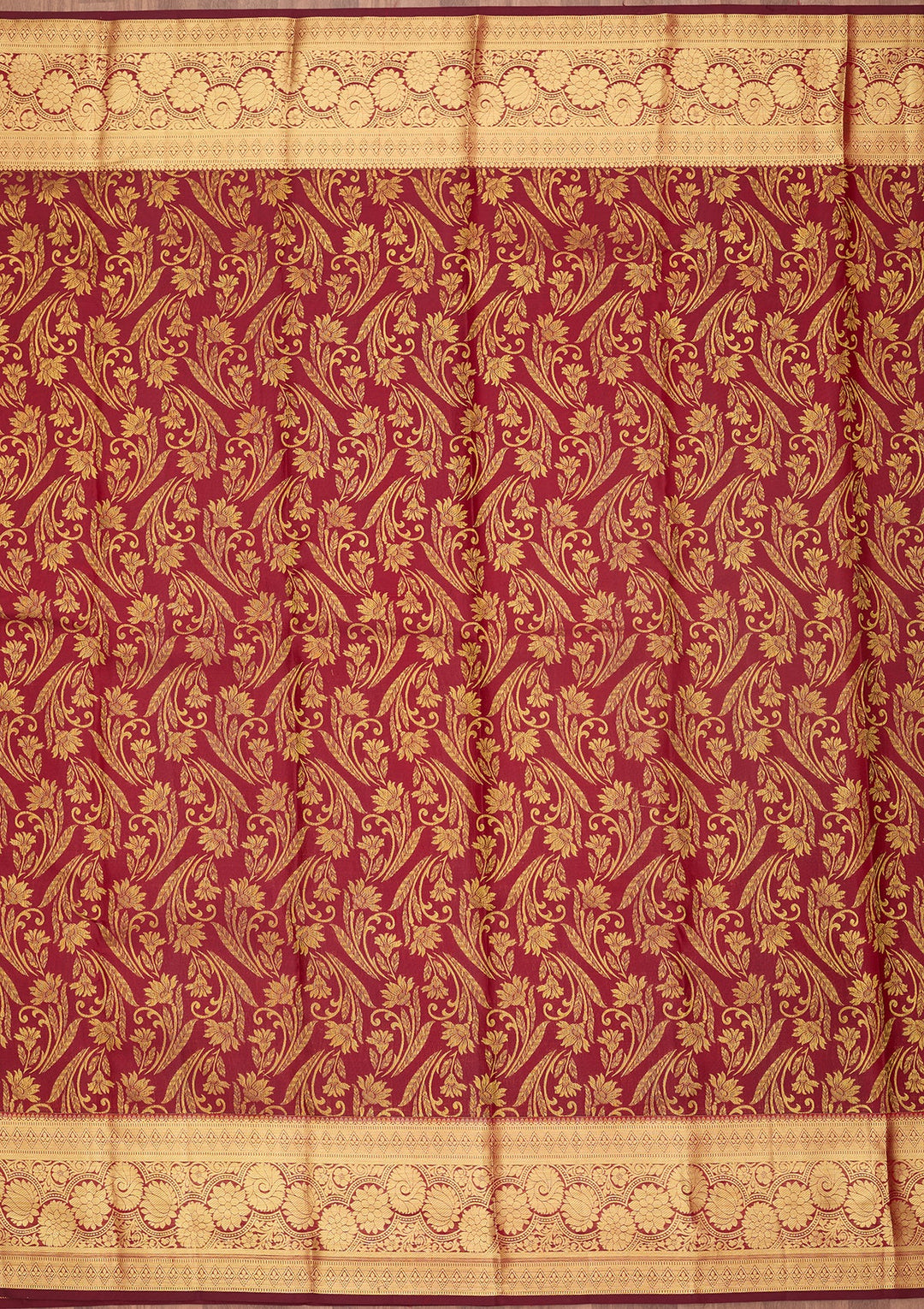 Maroon Dharmavaram Pure Silk Saree
