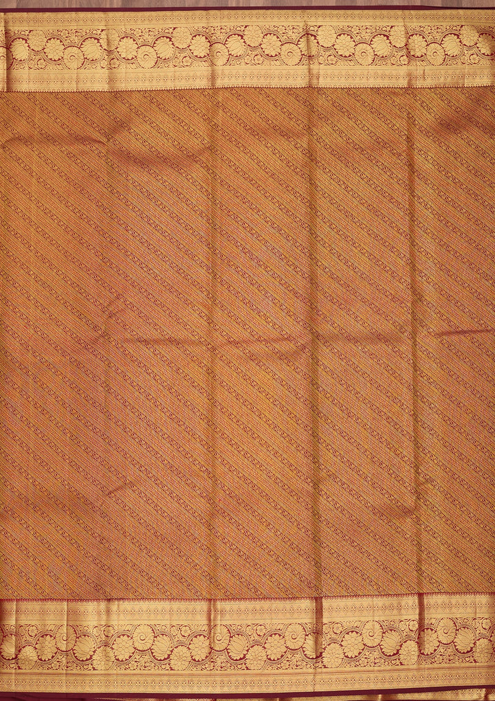 Maroon Dharmavaram Pure Silk Saree
