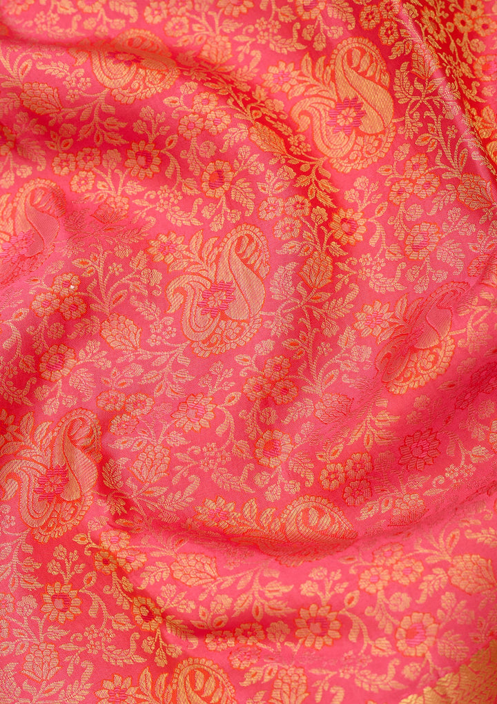 Mustard Dharmavaram Pure Silk Saree