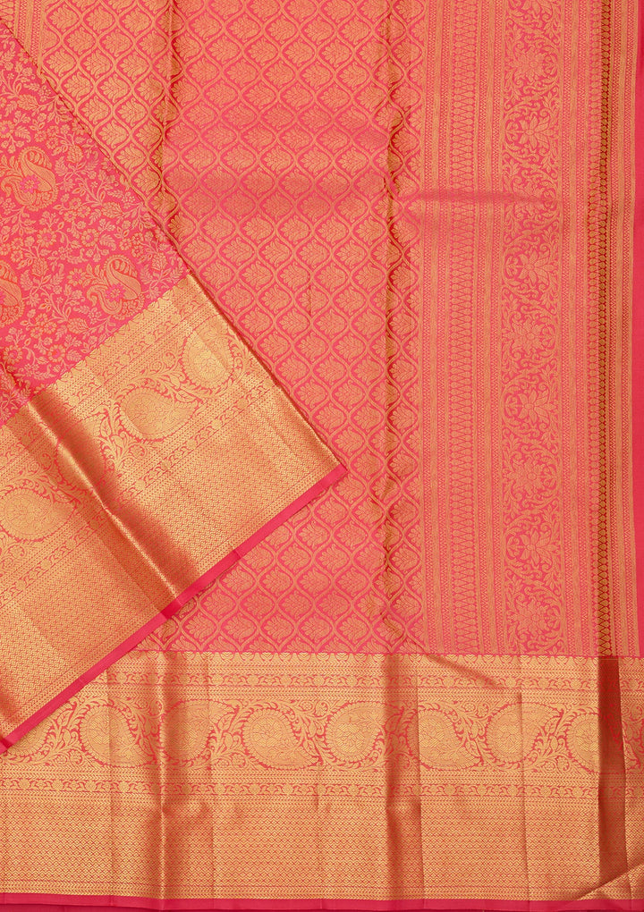 Pink Dharmavaram Pure Silk Saree