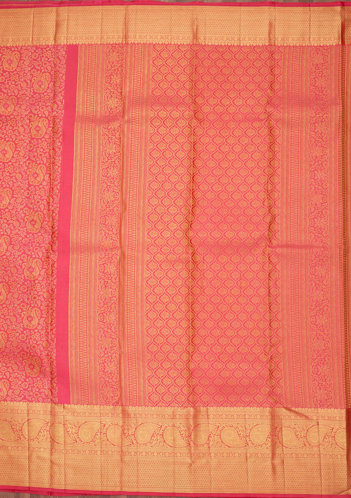 Pink Dharmavaram Pure Silk Saree