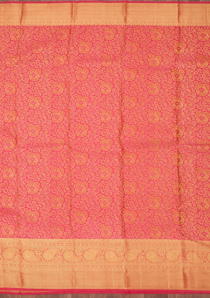 Pink Dharmavaram Pure Silk Saree