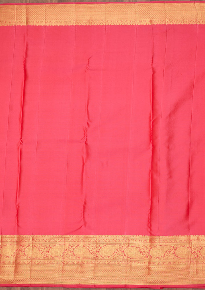 Mustard Dharmavaram Pure Silk Saree
