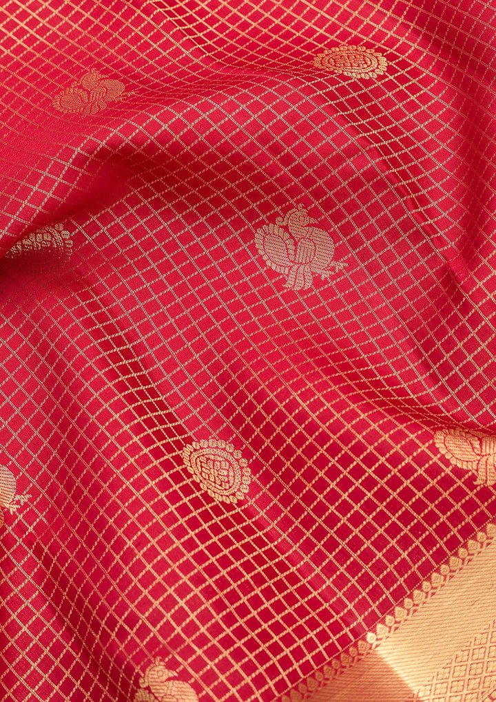 Maroon Dharmavaram Pure Silk Saree