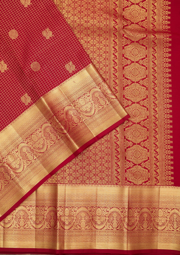 Maroon Dharmavaram Pure Silk Saree