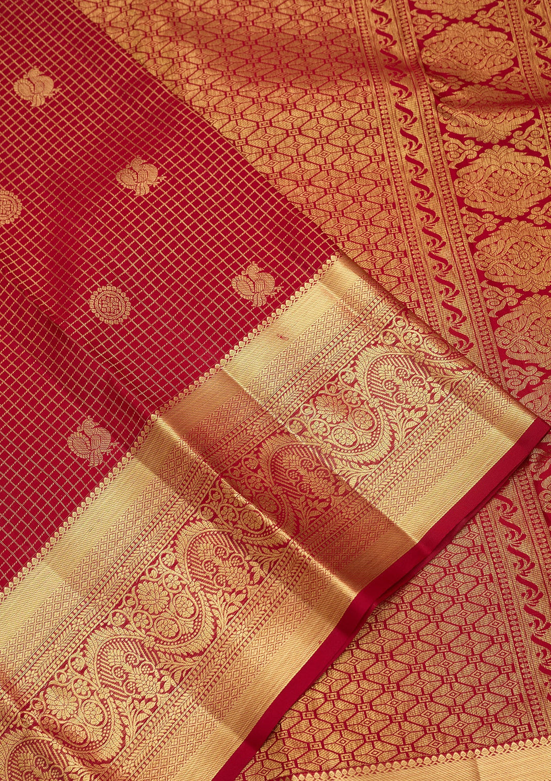 Maroon Dharmavaram Pure Silk Saree