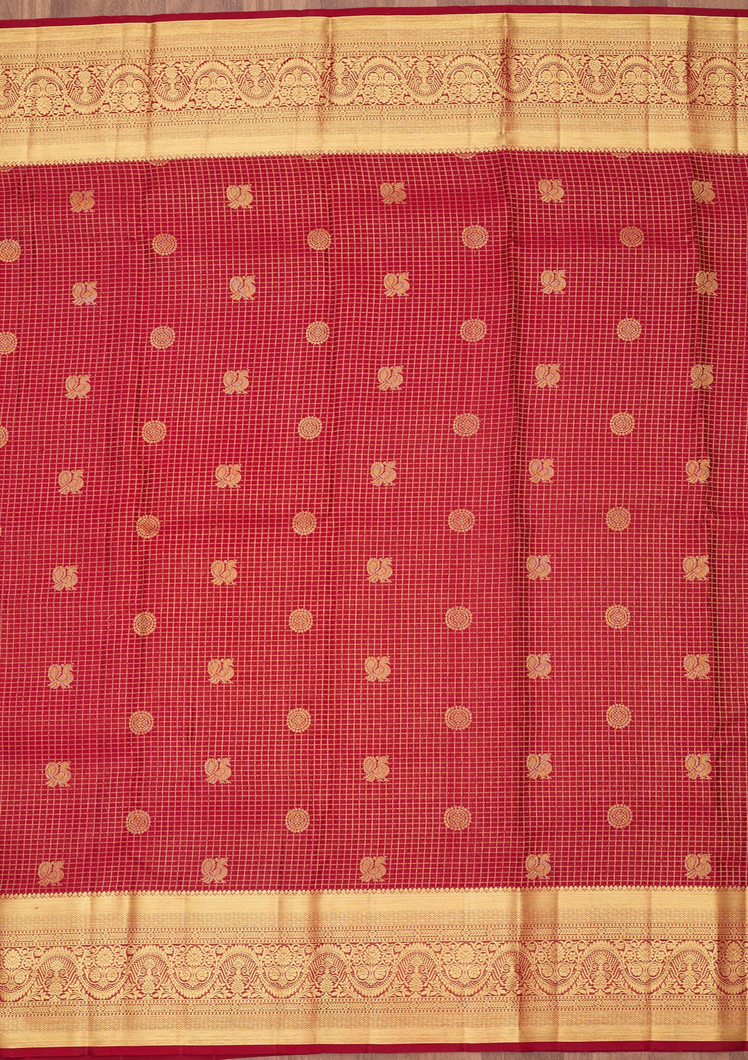 Maroon Dharmavaram Pure Silk Saree