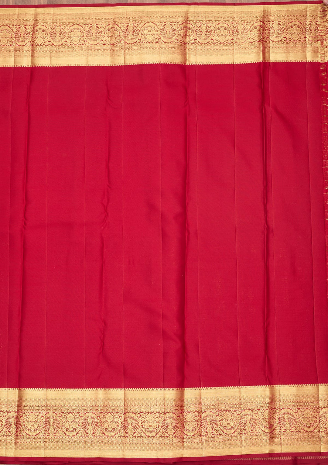 Maroon Dharmavaram Pure Silk Saree