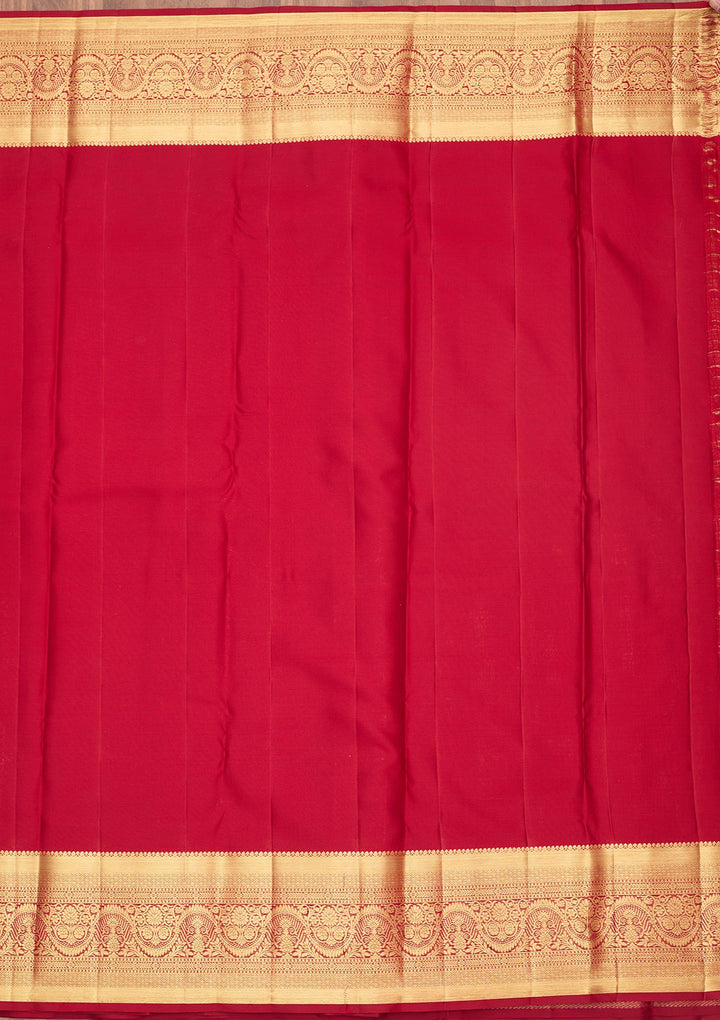 Maroon Dharmavaram Pure Silk Saree