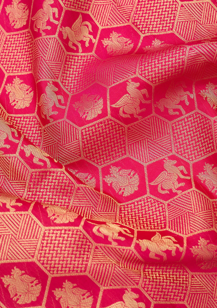 Rani Pink Dharmavaram Pure Silk Saree