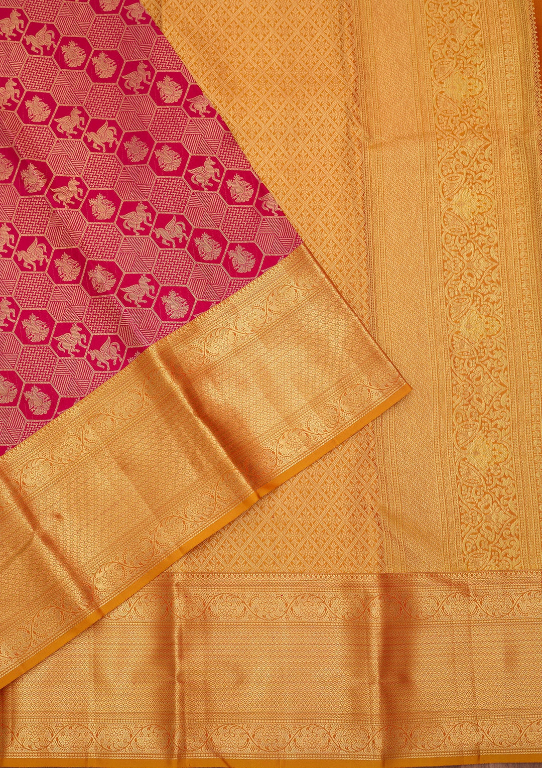 Rani Pink Dharmavaram Pure Silk Saree