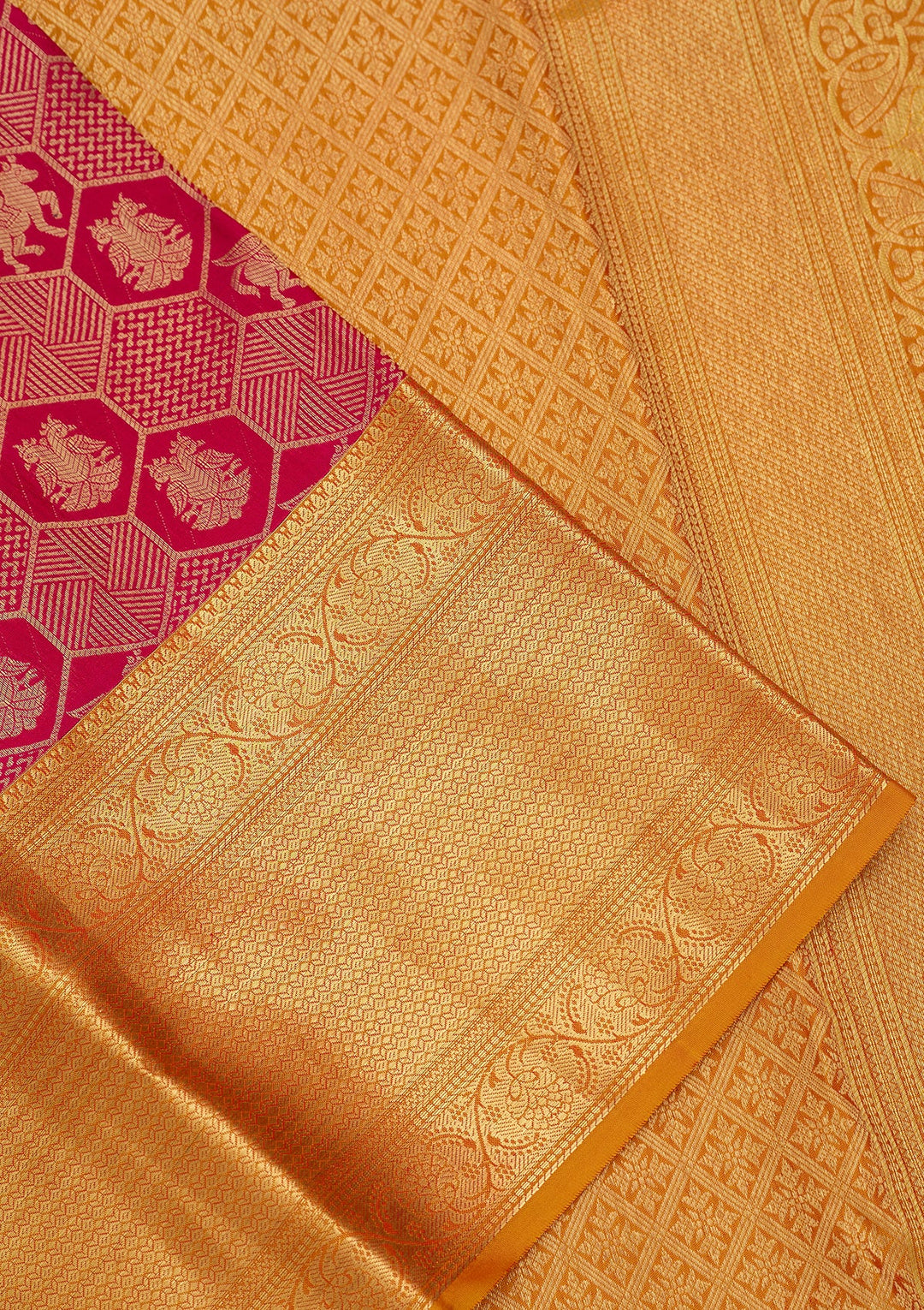 Rani Pink Dharmavaram Pure Silk Saree