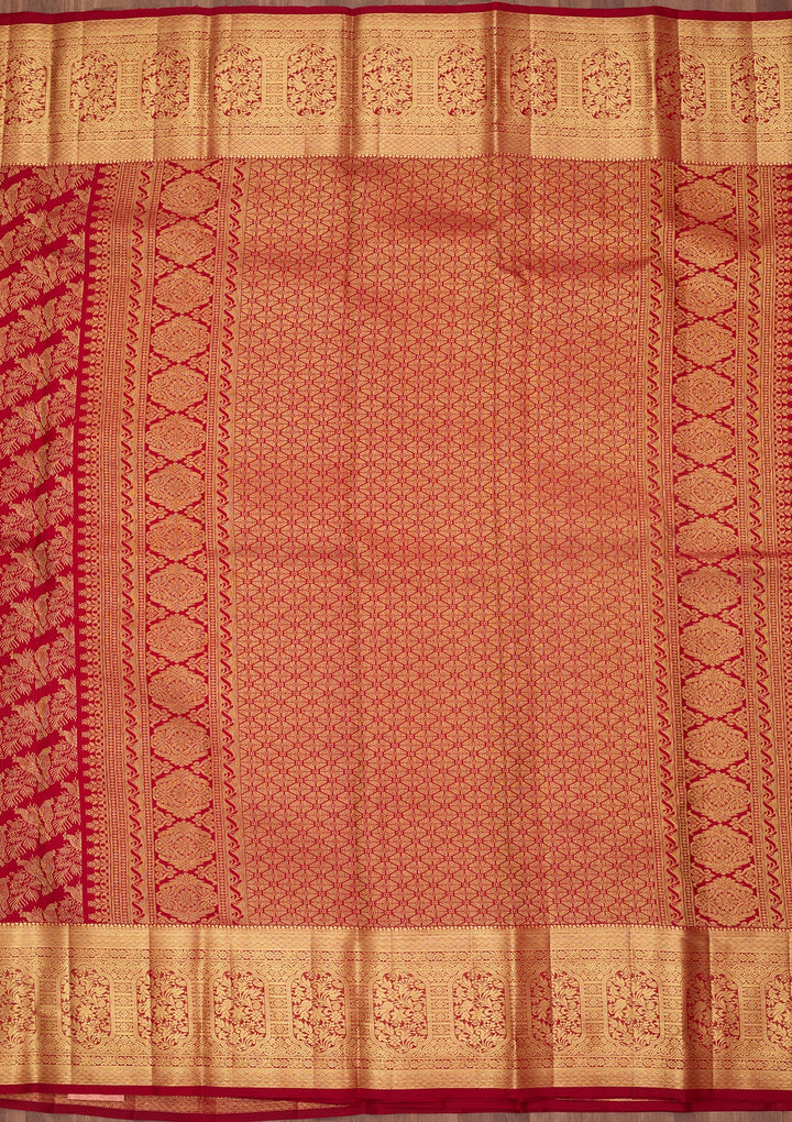 Maroon Dharmavaram Pure Silk Saree