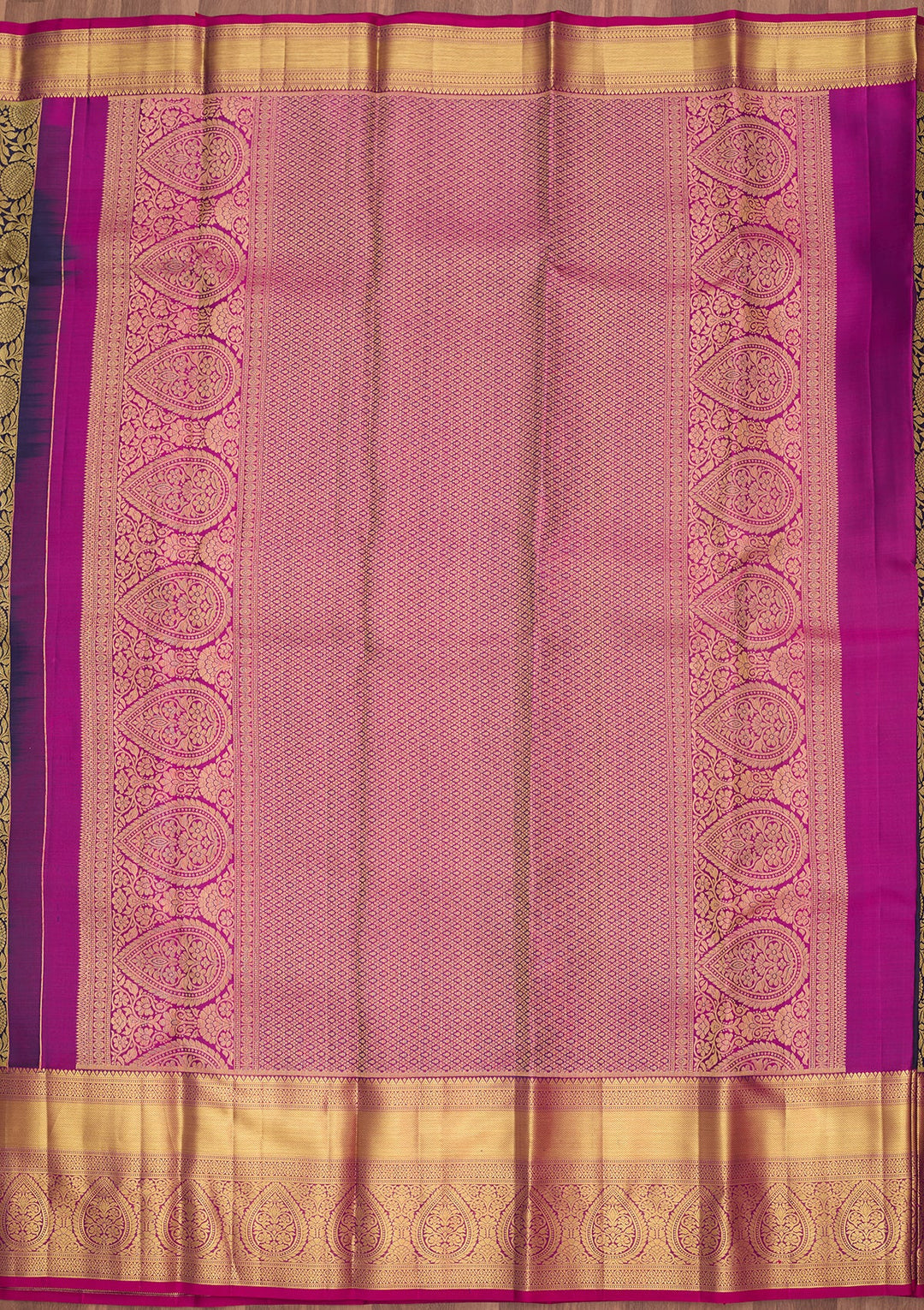 Navy Blue Dharmavaram Pure Silk Saree