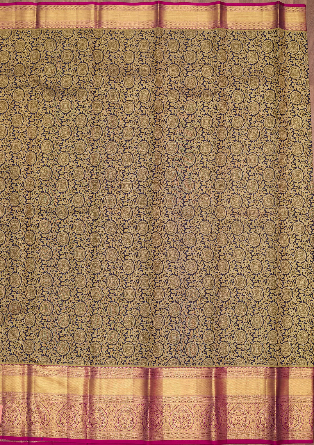 Navy Blue Dharmavaram Pure Silk Saree