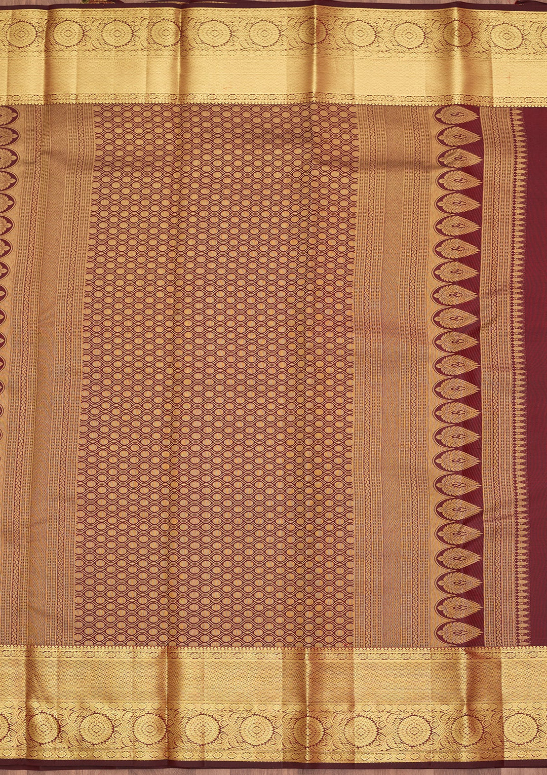 Maroon Dharmavaram Pure Silk Saree