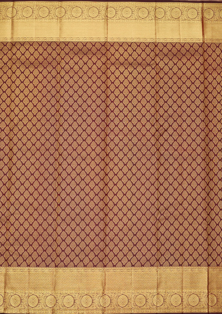 Maroon Dharmavaram Pure Silk Saree