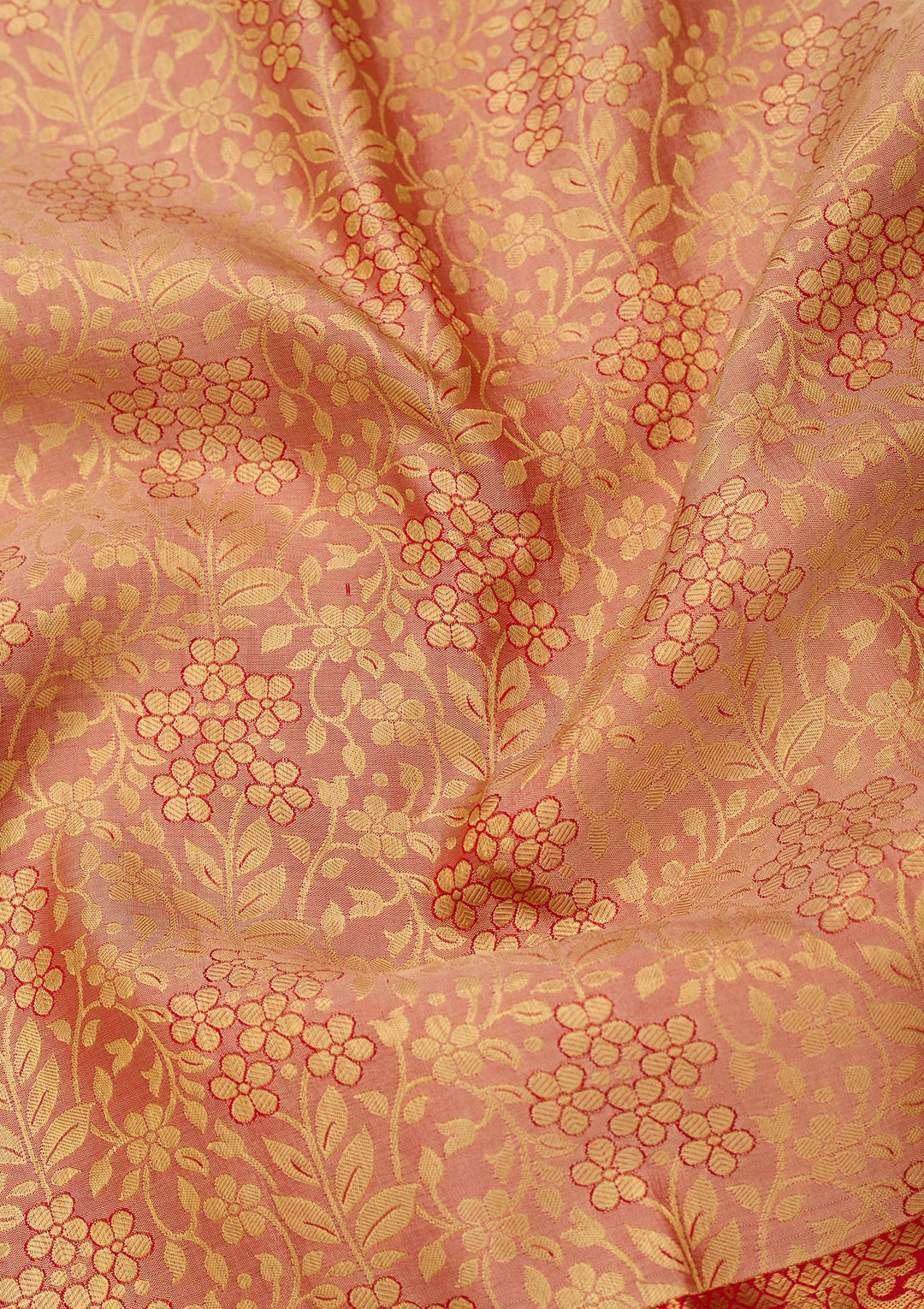 Peach Dharmavaram Pure Silk Saree