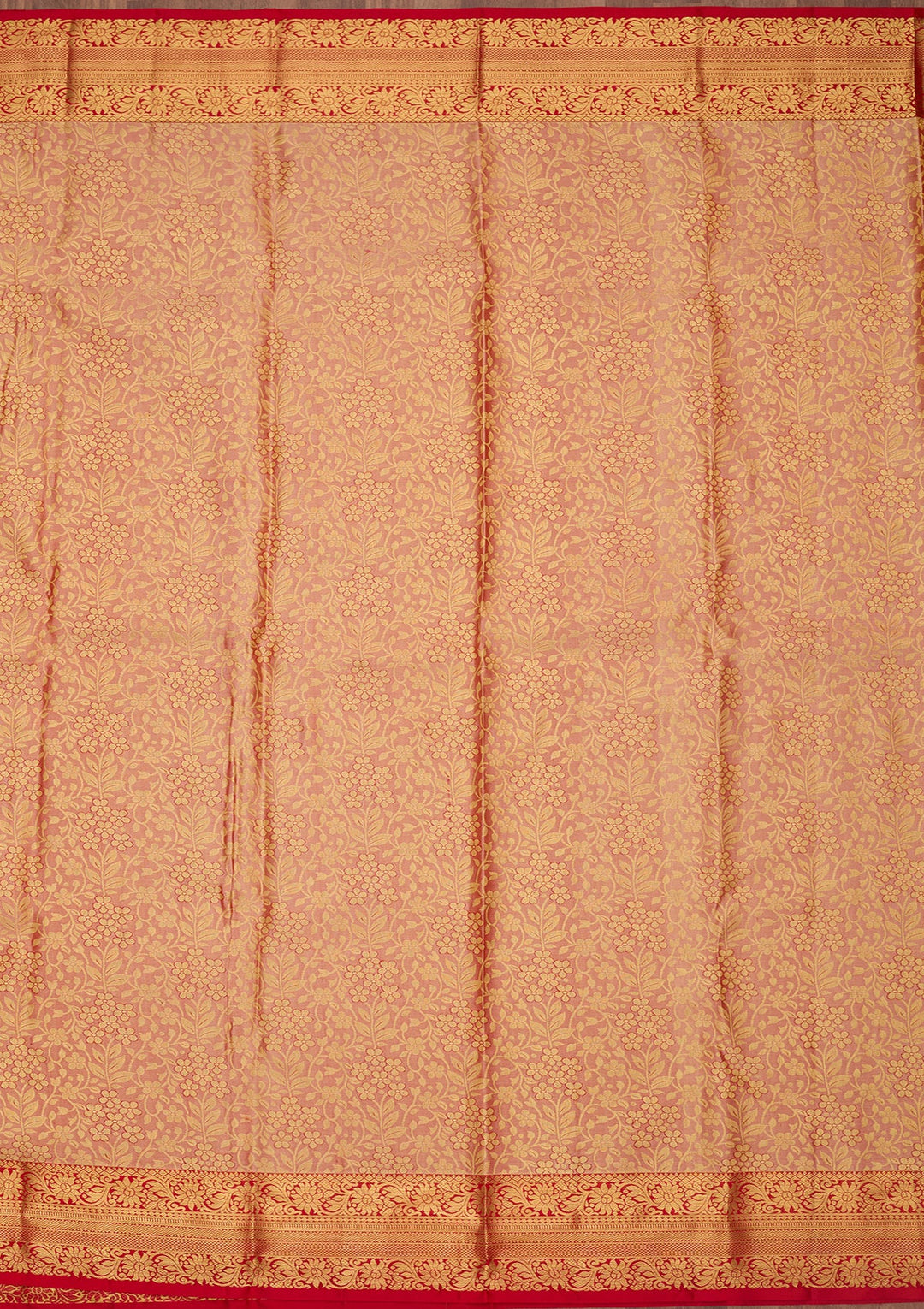 Peach Dharmavaram Pure Silk Saree