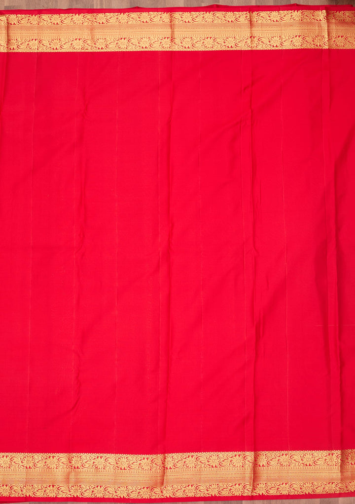 Peach Dharmavaram Pure Silk Saree