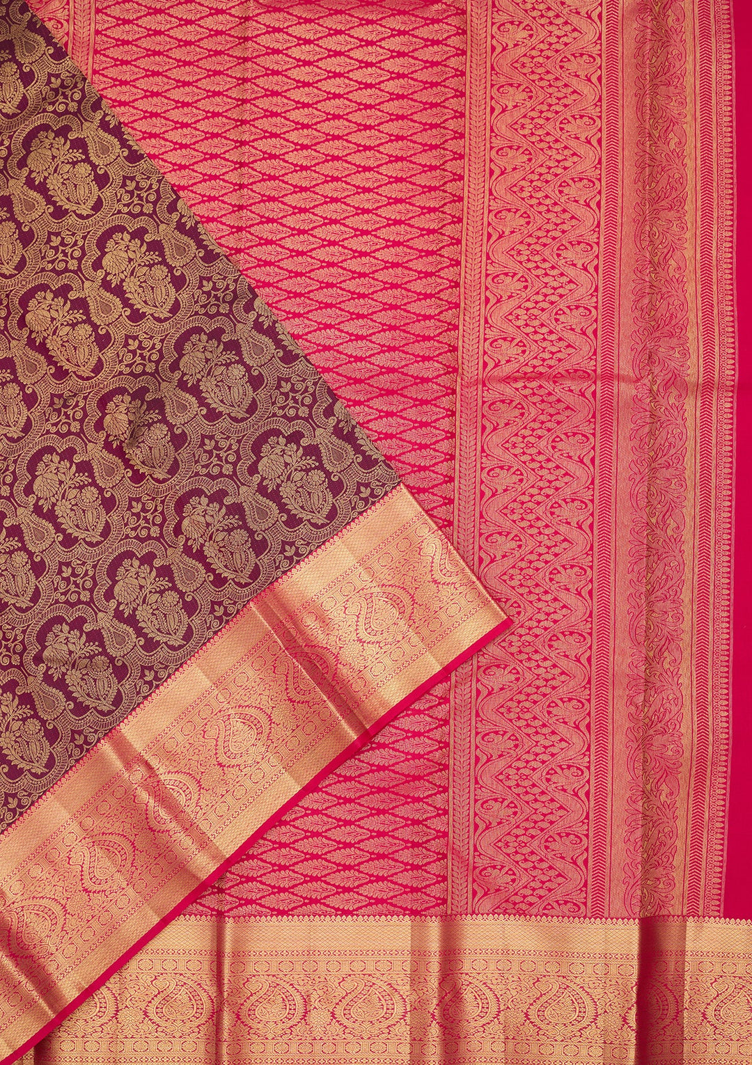 Wine Dharmavaram Pure Silk Saree