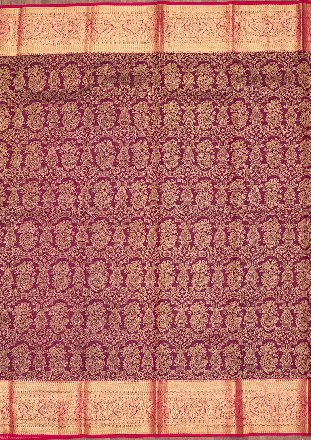 Wine Dharmavaram Pure Silk Saree
