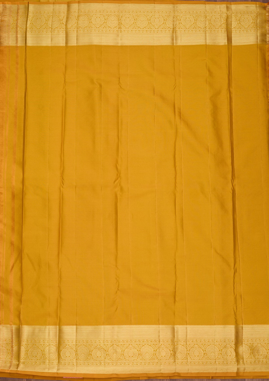 Mustard Dharmavaram Pure Silk Saree