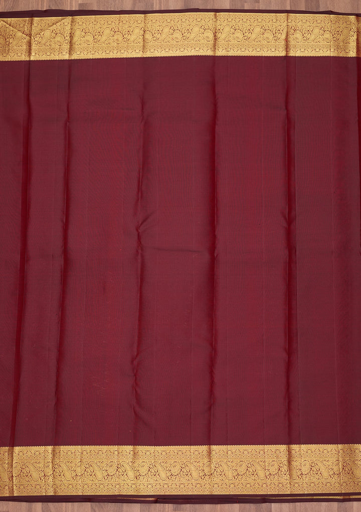 Maroon Dharmavaram Pure Silk Saree