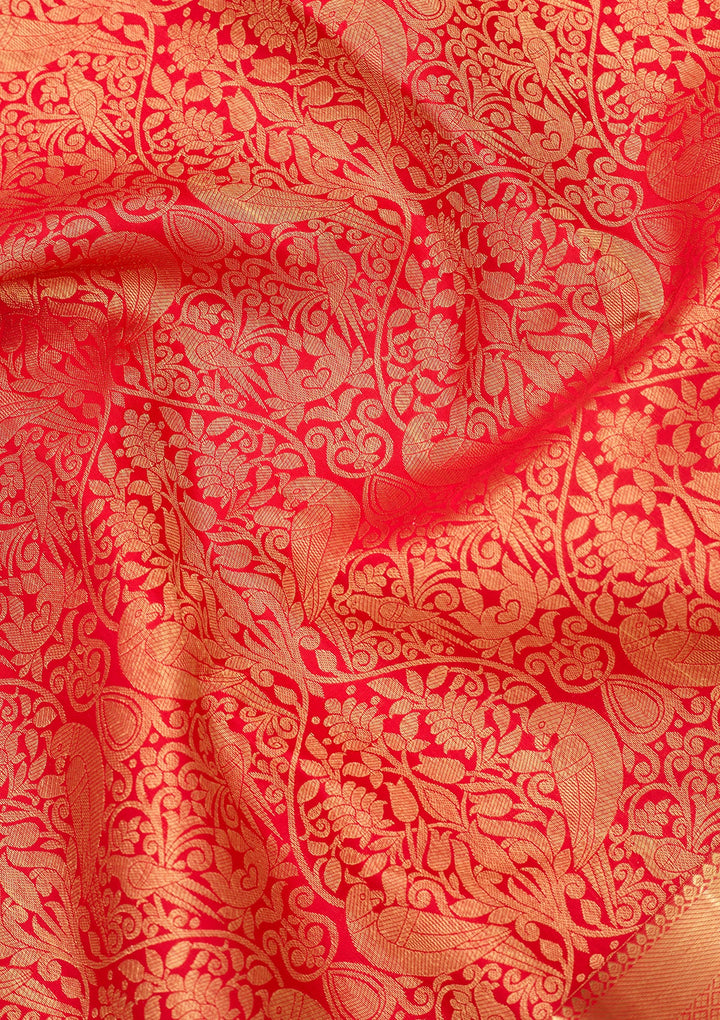 Red Dharmavaram Pure Silk Saree