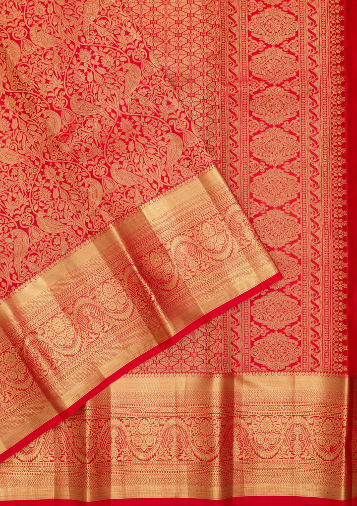 Red Dharmavaram Pure Silk Saree