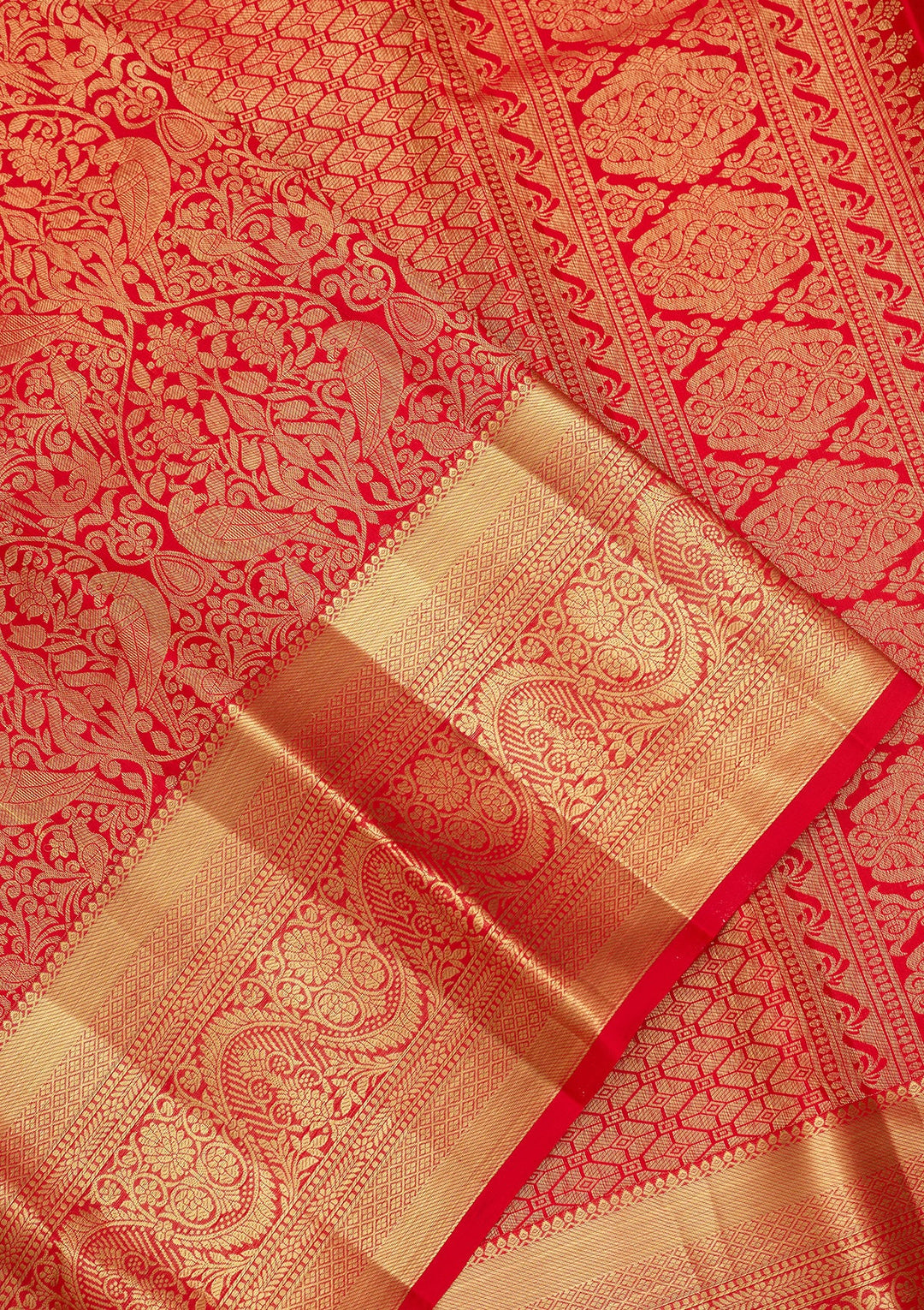 Red Dharmavaram Pure Silk Saree