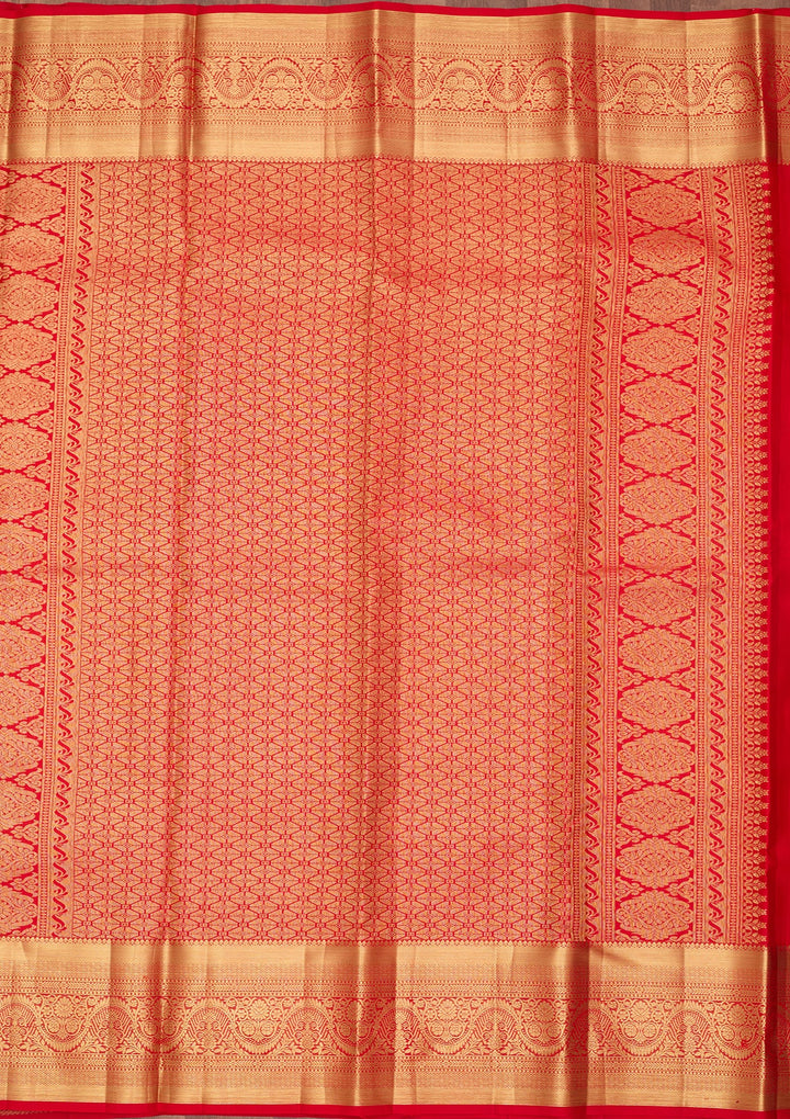 Red Dharmavaram Pure Silk Saree