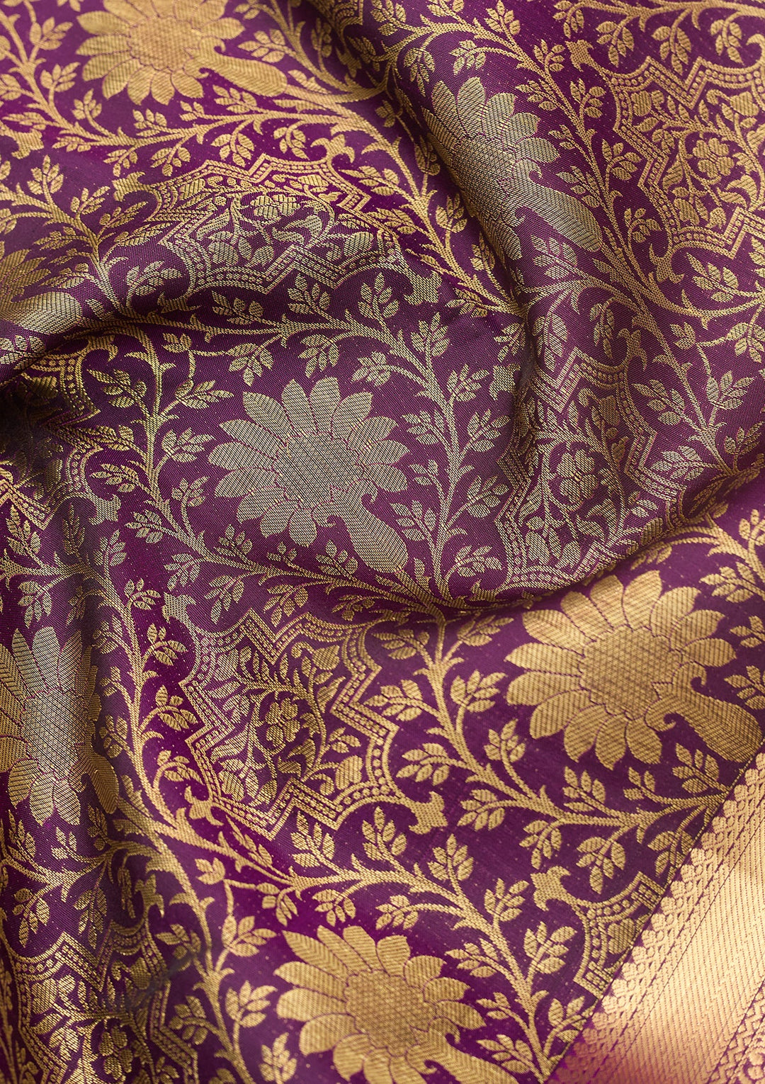Purple Dharmavaram Pure Silk Saree