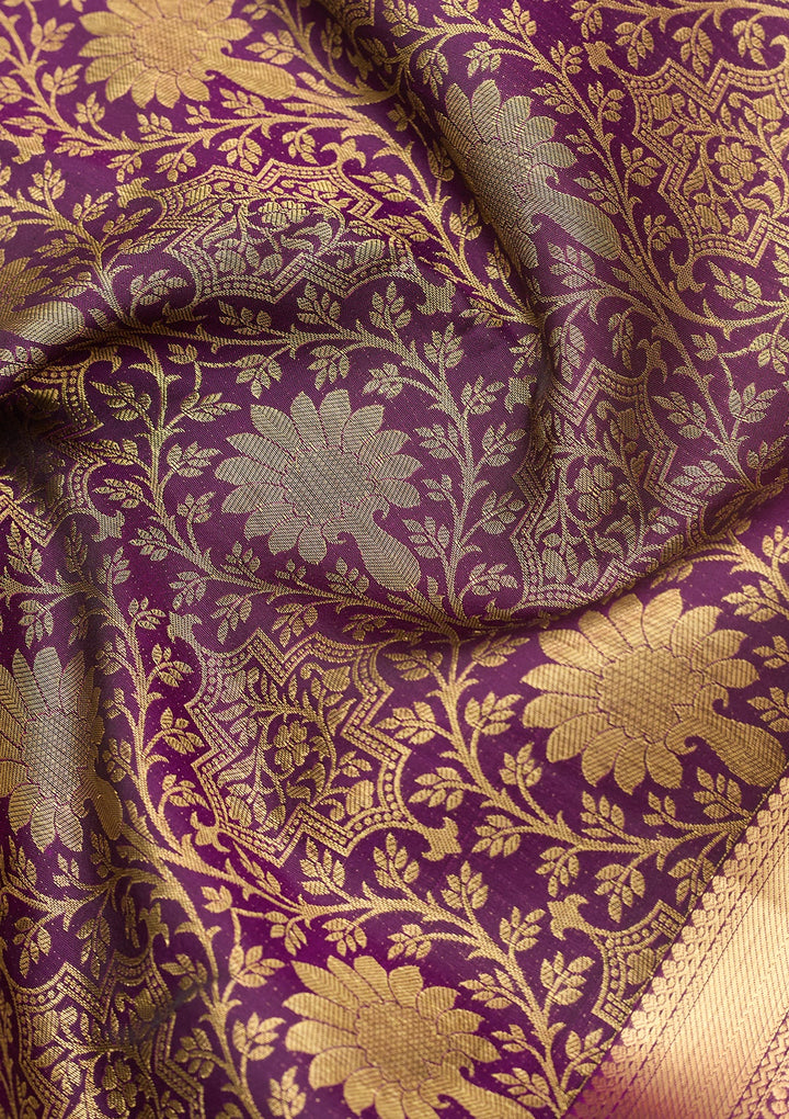 Purple Dharmavaram Pure Silk Saree