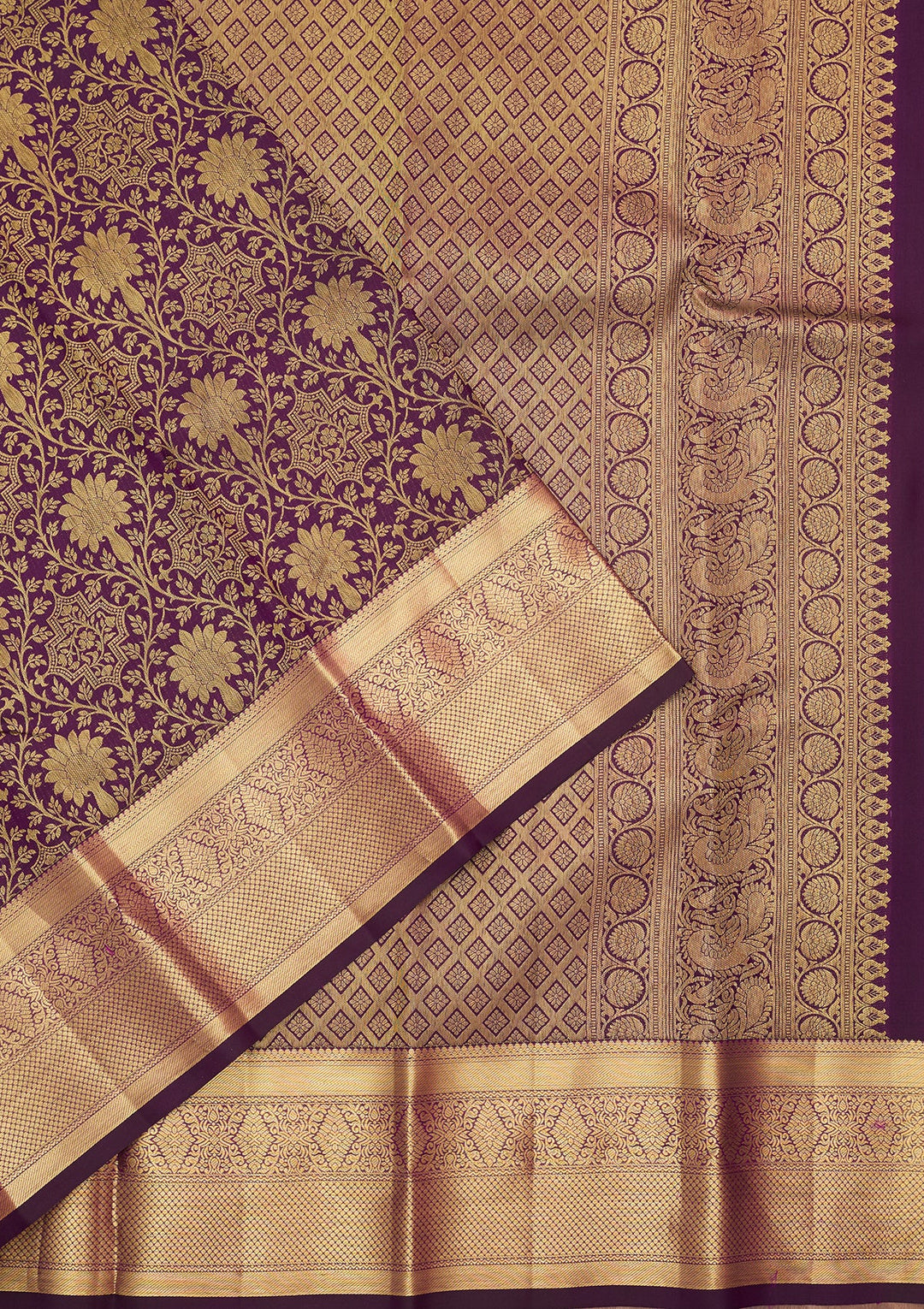 Purple Dharmavaram Pure Silk Saree