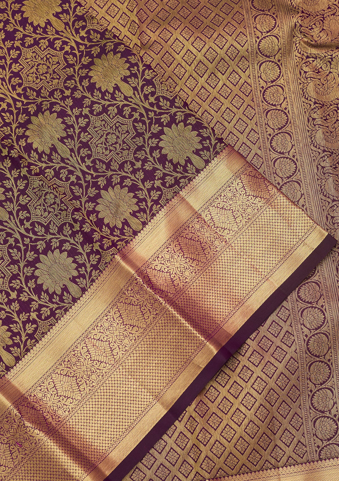 Purple Dharmavaram Pure Silk Saree