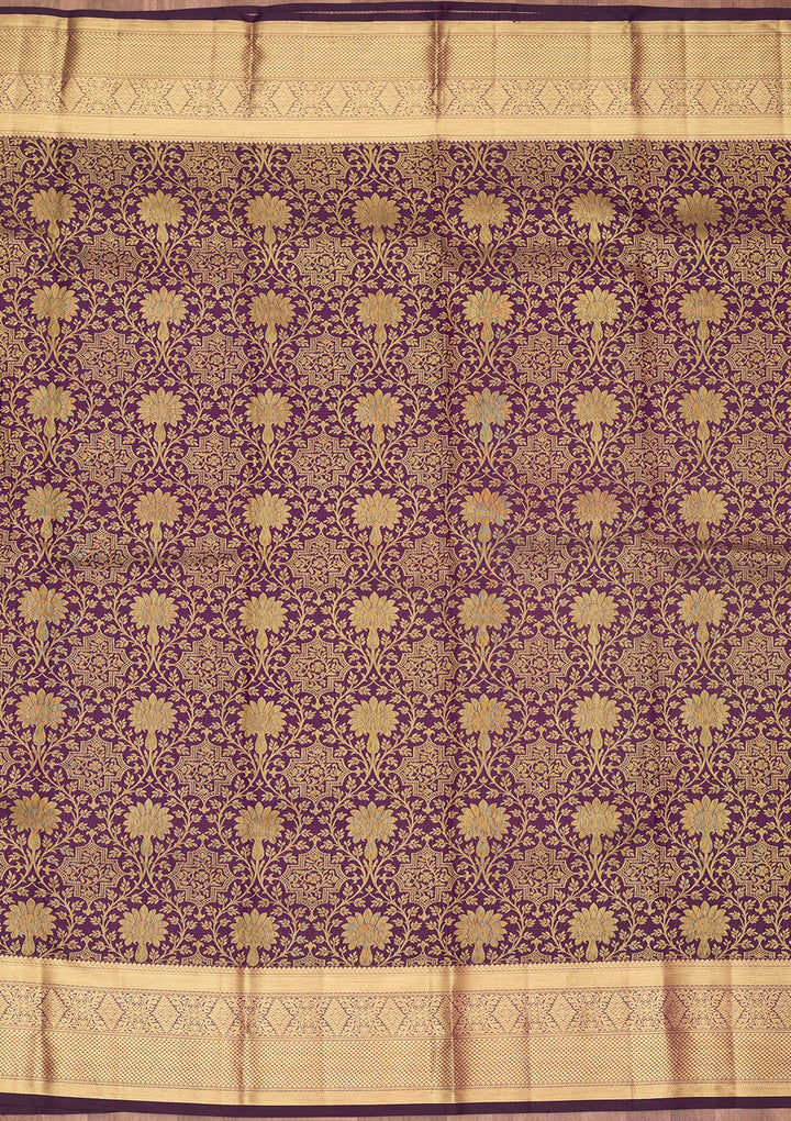 Purple Dharmavaram Pure Silk Saree