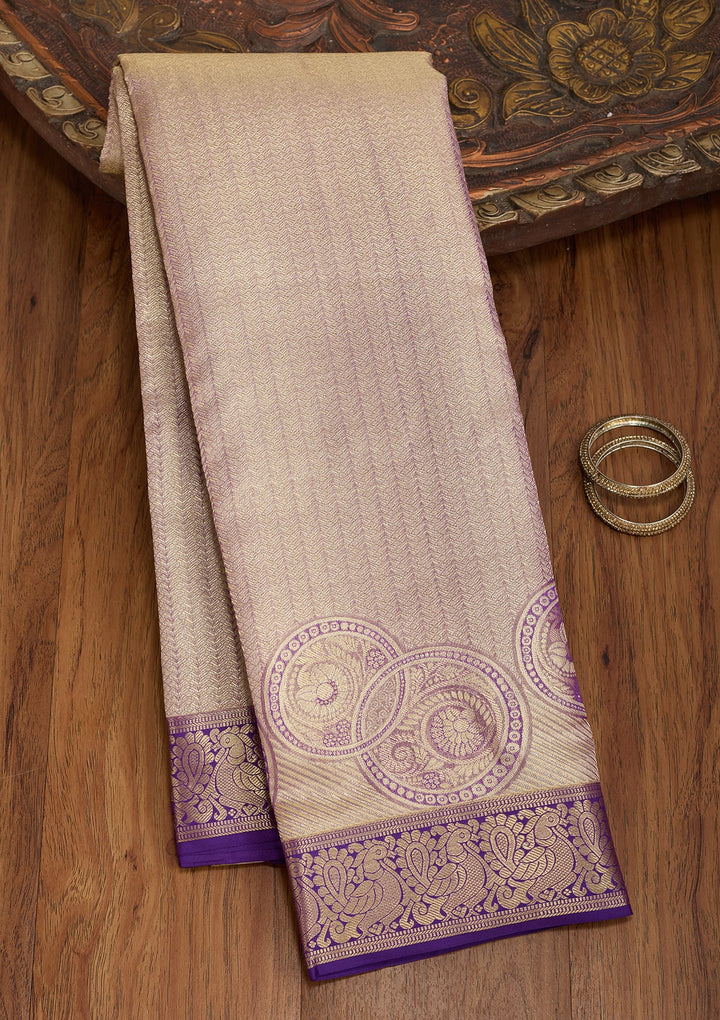 Purple Dharmavaram Pure Silk Saree