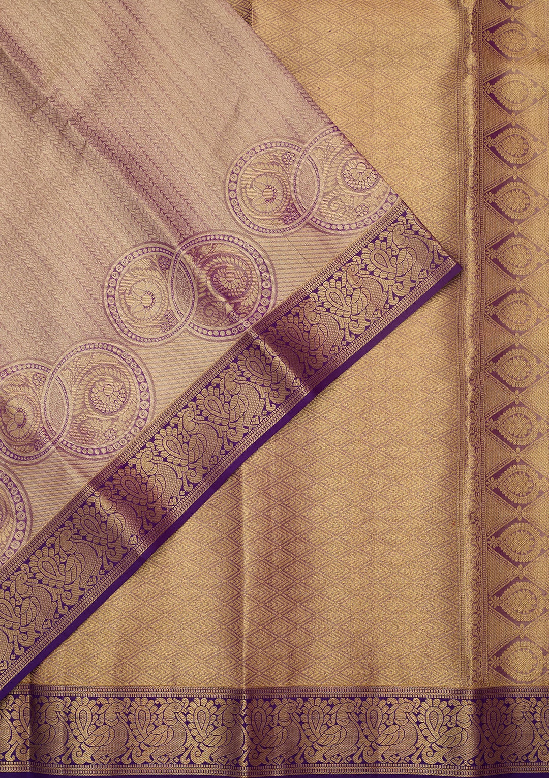 Purple Dharmavaram Pure Silk Saree