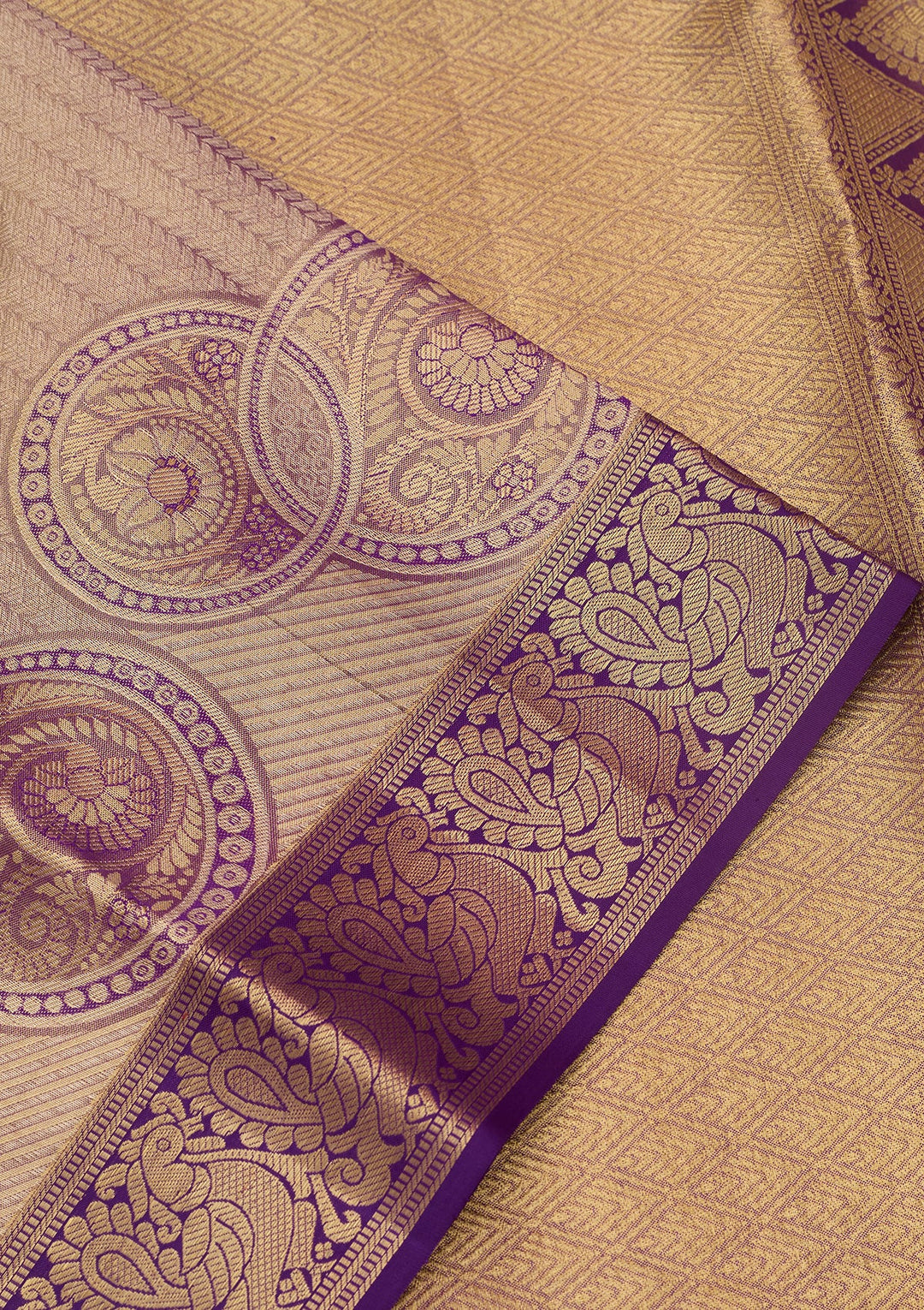 Purple Dharmavaram Pure Silk Saree
